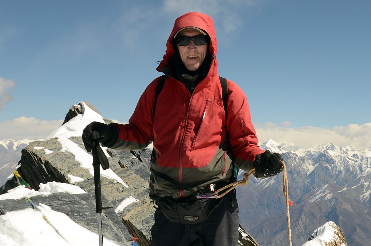 17 Jerome Ryan Close Up On The Summit Of Dhampus Peak 6060m 